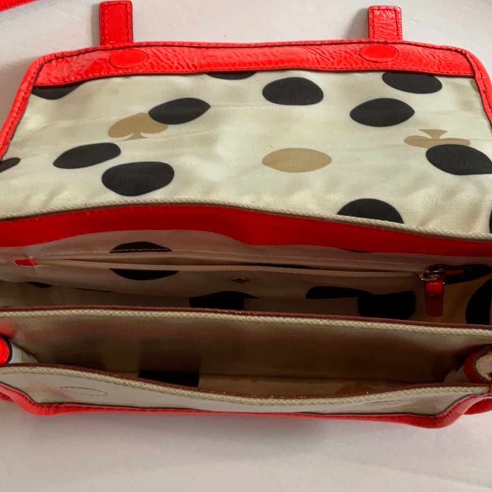 Kate Spade Horseshoe Cove Scout Cream Neon‎ Coral Purse Bag Crossbody Shoulder - Picture 10 of 10